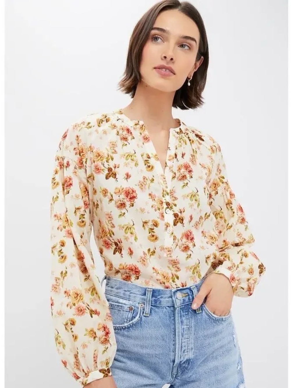 Tuckernuck NWT Romantic Floral Camden Blouse 100% Cotton Women Size XL
